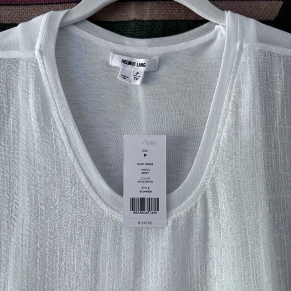 Helmut Lang White 'Swift' Drape Back Dress - Picture 9 of 13